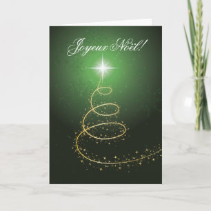 Christmas Tree Green Abstrait maps Holiday Card