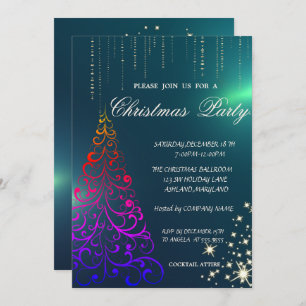 Christmas Tree,Green Christmas Company Party Invitation