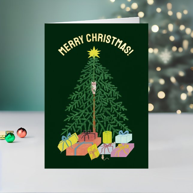 Christmas Tree Green Foil Holiday Card (Holiday In Situ 2)