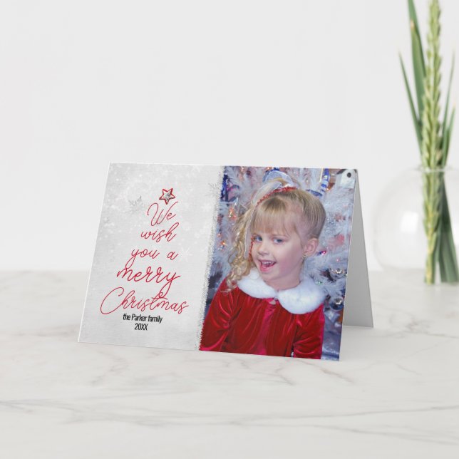 Christmas Tree Greetings Photo Card (Front)