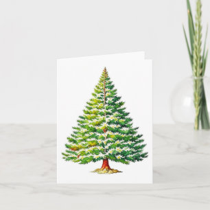 Christmas Tree H - Watercolors & Pen Card