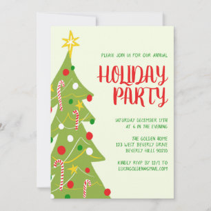 Christmas Tree Hand Drawn Holiday Party CUSTOM  Invitation