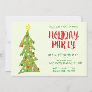 Christmas Tree Hand Drawn Holiday Party CUSTOM Invitation