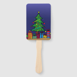Christmas tree hand fan
