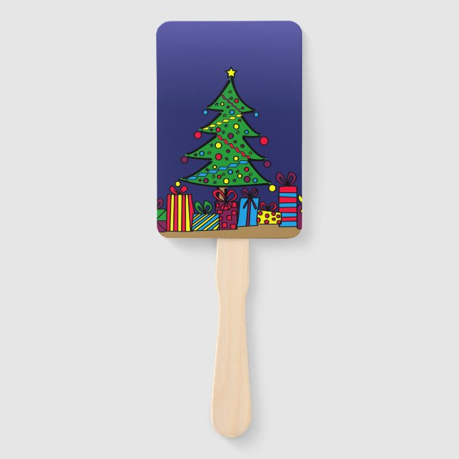 Christmas tree hand fan (Front)