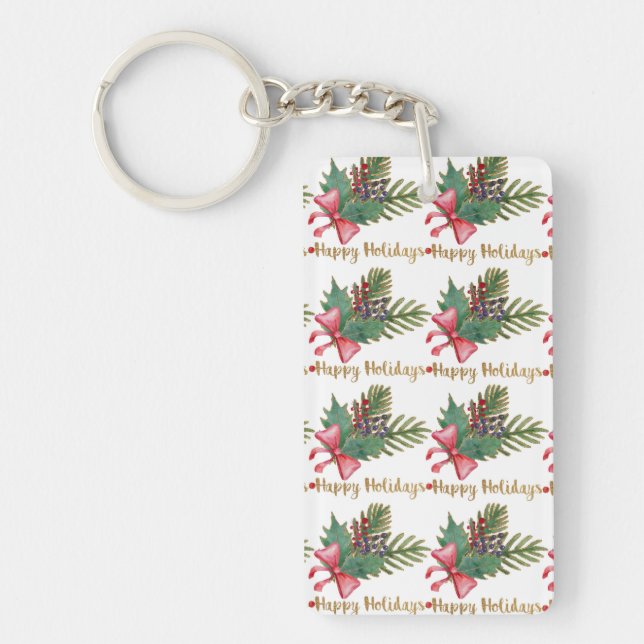 Christmas Tree Handprint Art Key Ring (Front)