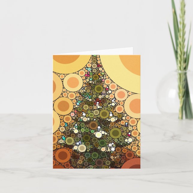 Christmas Tree Happy Holidays Circle Mosaic Holiday Card (Front)