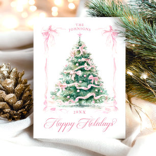 Christmas Tree Happy Holidays Elegant Holiday Postcard
