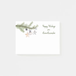 Christmas Tree Happy Holidays Watercolor Sticky Post-it Notes