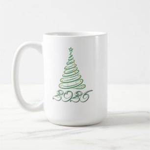 Christmas Tree Happy New Year 2026 Coffee Mug