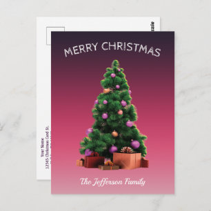 Christmas Tree Happy New Year Holidays Personalise Postcard
