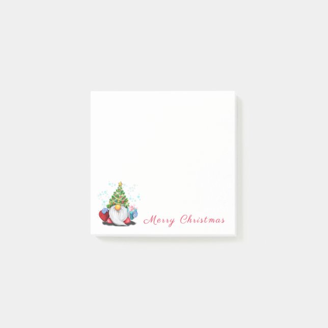 Christmas Tree Hat Gnome Post it Notes (Front)