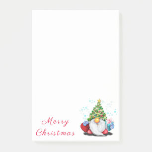 Christmas Tree Hat Gnome with Gift Sticky Notes