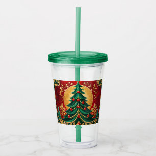 Christmas Tree Holiday Acrylic Tumbler