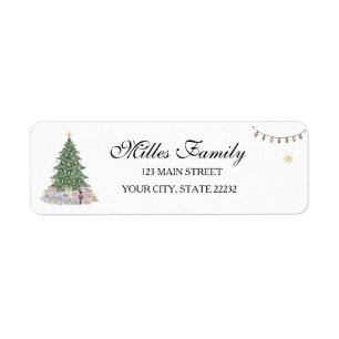 Christmas Tree  Holiday  Address Label