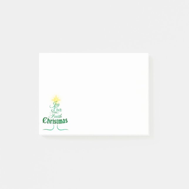 Christmas Tree Holiday Calligraphy Post-it Notes (Front)