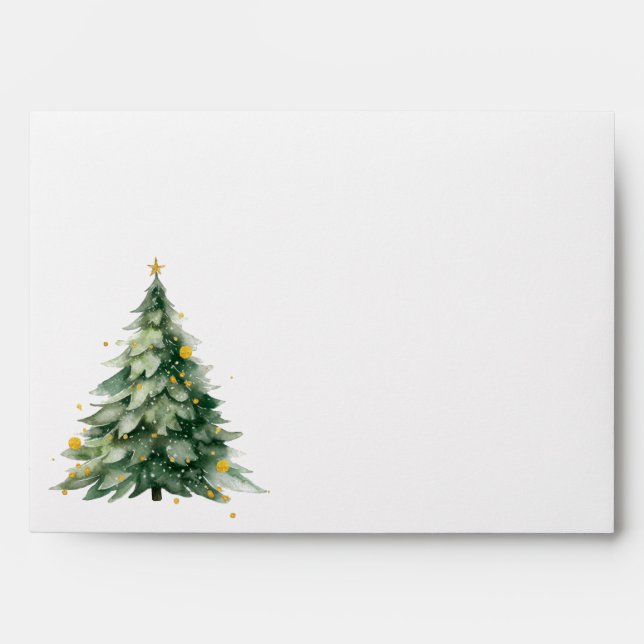 Christmas Tree Holiday Card Envelope (Front)