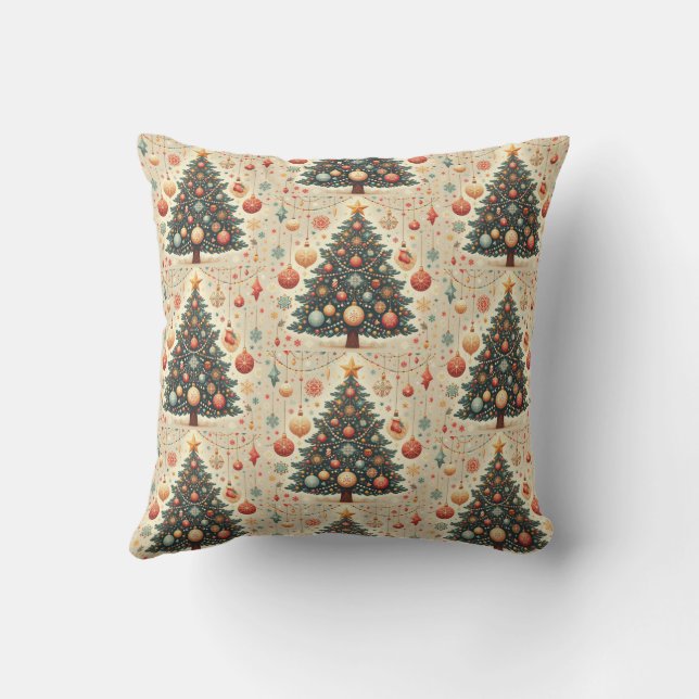 Christmas tree holiday design decor cushion (Back)