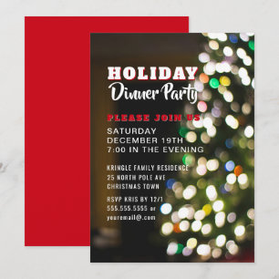 Christmas Tree Holiday Dinner Party Invitation