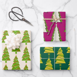 Christmas Tree Holiday Gift Set Wrapping Paper