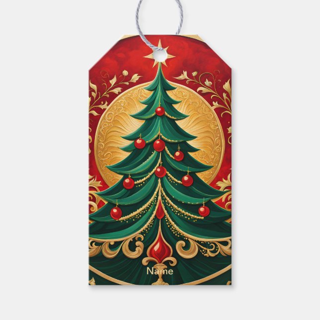 Christmas Tree Holiday Gift Tag (Front)