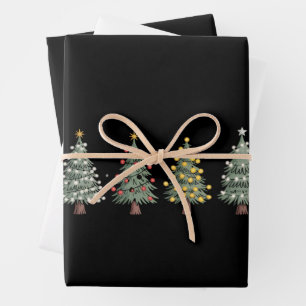 Christmas Tree Holiday Gift Winter  Wrapping Paper Sheet