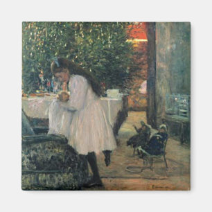 Christmas Tree Holiday Girl and Baby Vintage Art Magnet