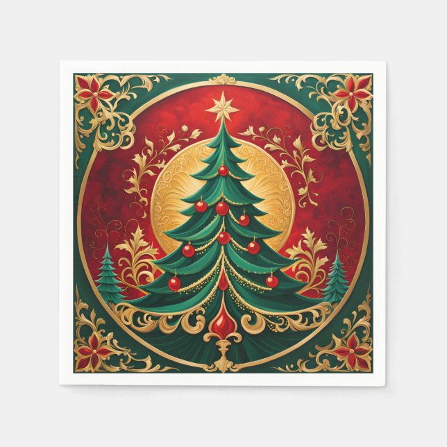 Christmas Tree Holiday Napkin (Front)