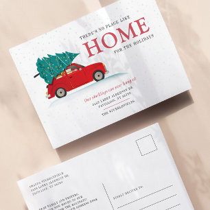 Christmas Tree Holiday New Address Moving Announcement Postcard