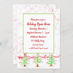 Christmas Tree Holiday Open House Invitation