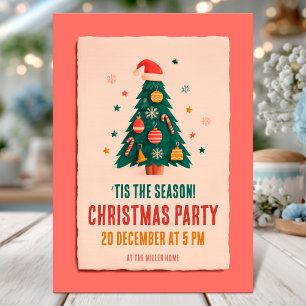 Christmas tree holiday party card