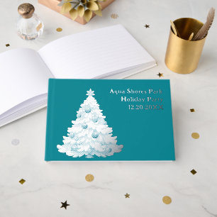 Christmas Tree Holiday Party Foil Guest Book