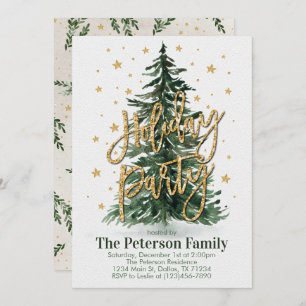 Christmas Tree Holiday Party Invitation Invite