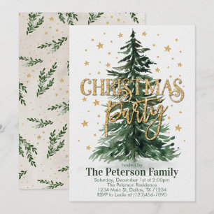 Christmas Tree Holiday Party Invitation Invite