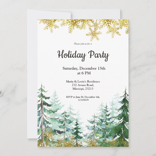 Christmas Tree Holiday Party invitation Winter (Front)