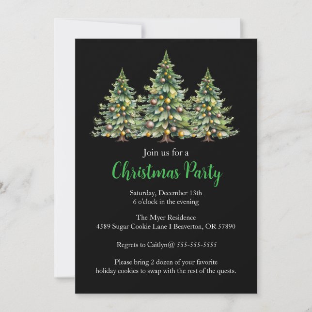 Christmas Tree Holiday Party Invite (Front)