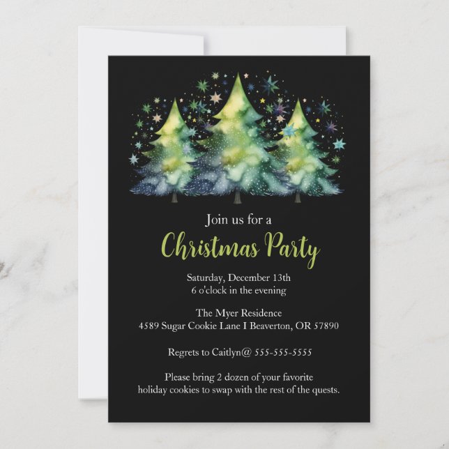 Christmas Tree Holiday Party Invite (Front)