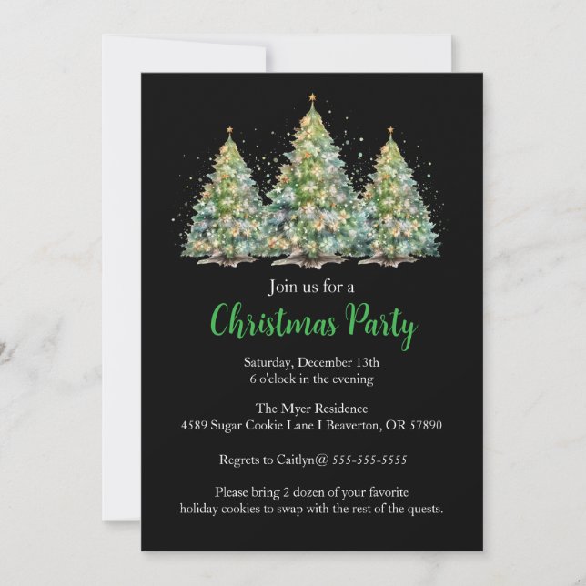 Christmas Tree Holiday Party Invite (Front)