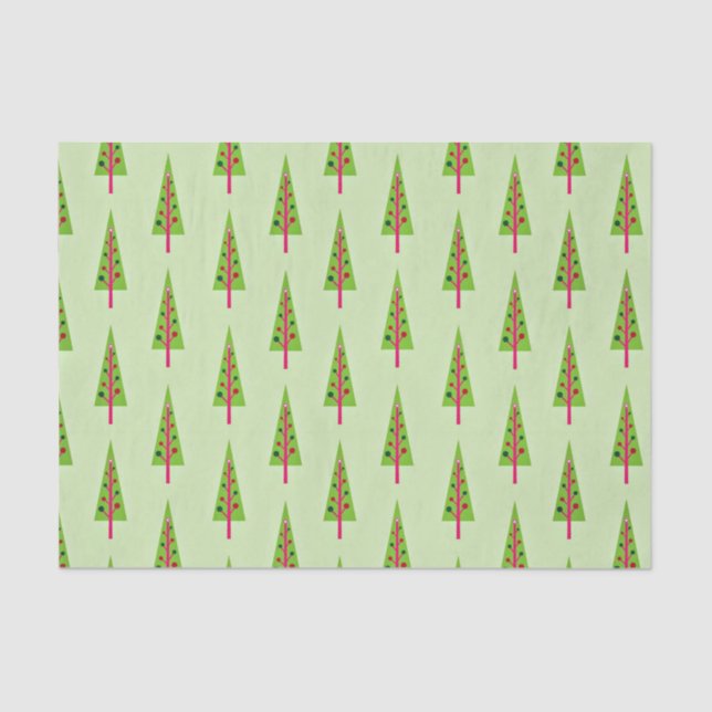 Christmas tree holiday pattern tissue paper (Front)