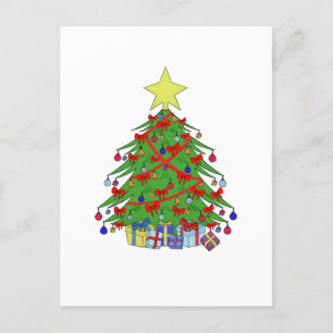 Christmas tree holiday postcard
