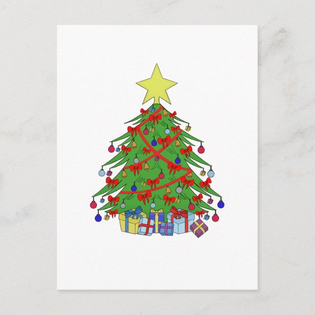 Christmas tree holiday postcard (Front)