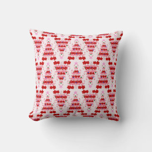 Christmas Tree Holiday Santa Flamingos on Pink Cushion