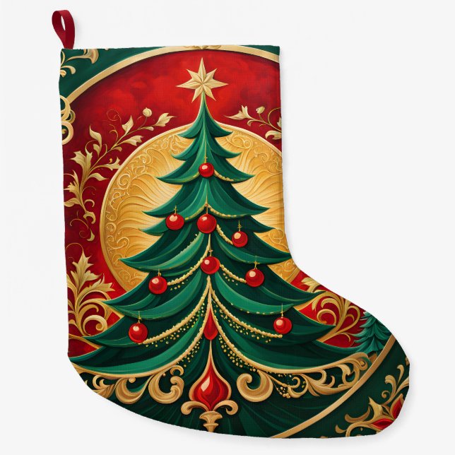 Christmas Tree Holiday Stocking (Front)