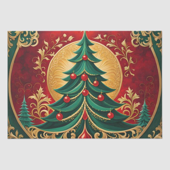 Christmas Tree Holiday Tissue Paper (Front)
