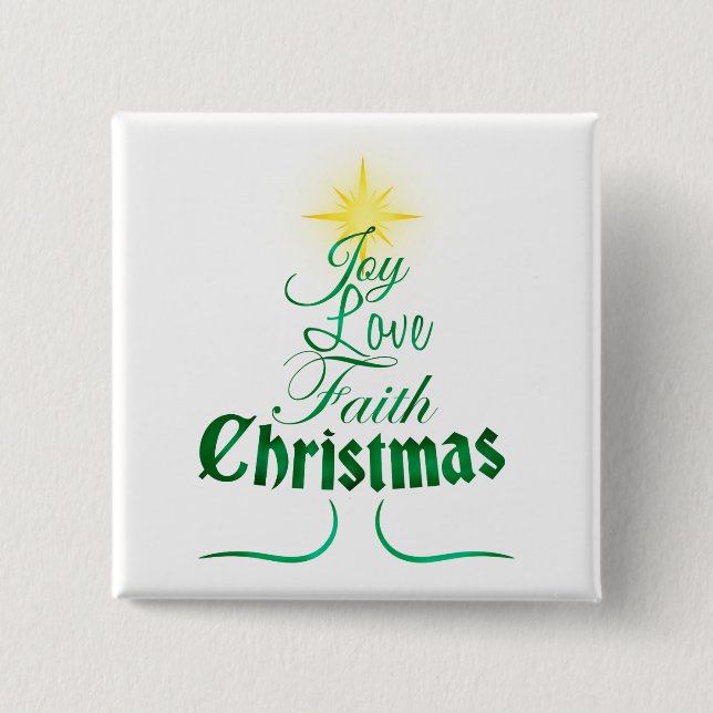 Christmas Tree Holiday Word Art 15 Cm Square Badge (Front)