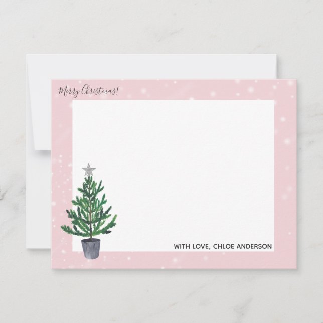 Christmas Tree Home for the Holidays Note Cards (Front)