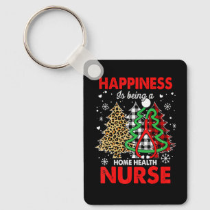 Christmas Tree Home Health Nurse Is Happiness Xmas Key Ring