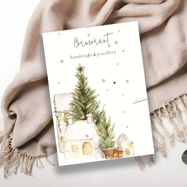 Christmas Tree House Logo Earring Necklace Holder Business Card (Creator Uploaded)