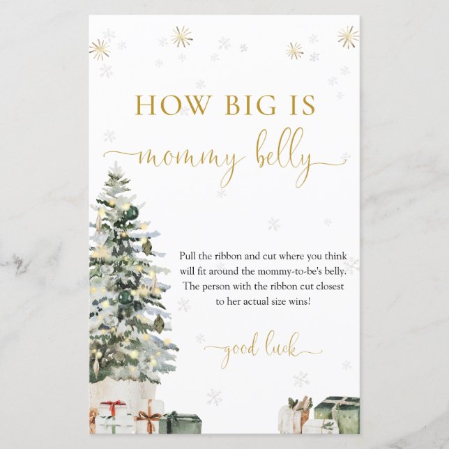 Christmas Tree How Big is Mummy's Belly Game (Front)