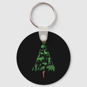 Christmas Tree Hunter Hunting Xmas Key Ring